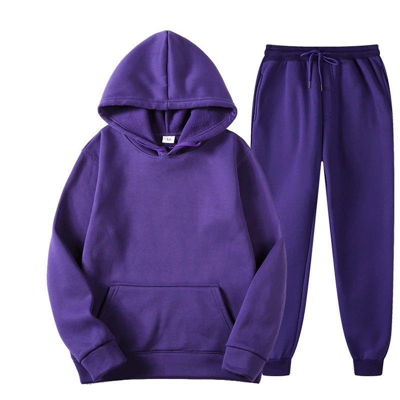 Elevate Your Workout with Our Stylish Women's Autumn Fleece Tracksuit - Cozy 2-Piece Set for Fitness and Leisure